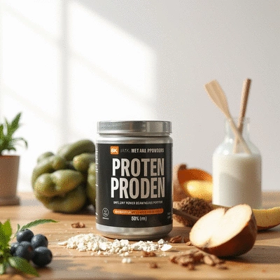 Healthy lifestyle with protein powder