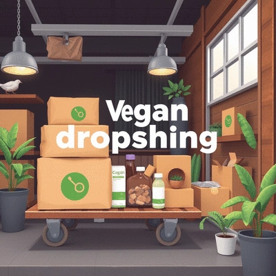 Vegan dropshipping process illustration