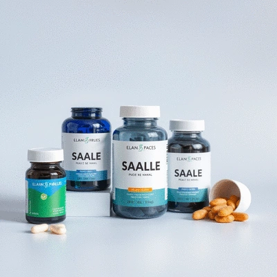 Product showcase of health supplements