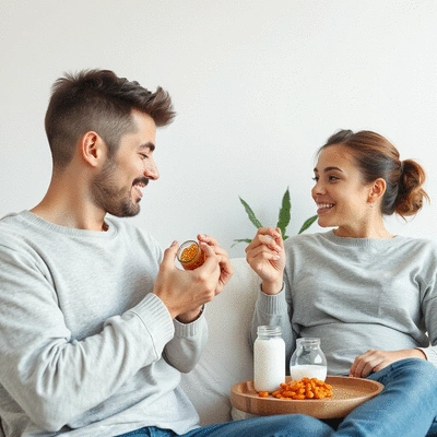 Lifestyle imagery of health supplement usage