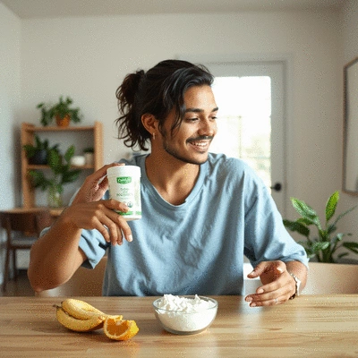 Lifestyle probiotic powder usage scenario