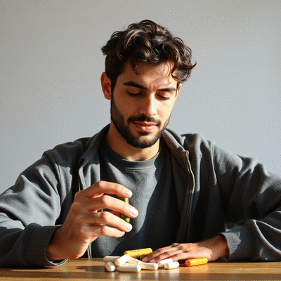 Lifestyle image of a health-conscious individual using supplements