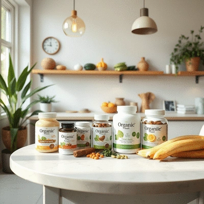 Healthy lifestyle with organic supplements