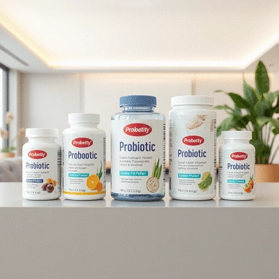 Probiotic products on display