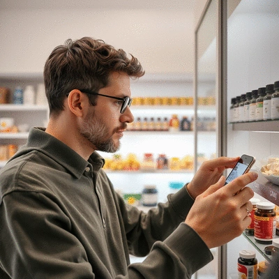 User exploring health supplement options