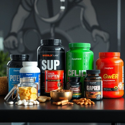Lifestyle image of gym supplements