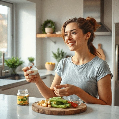 User enjoying healthy weight loss supplements