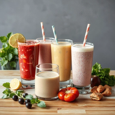 Meal shakes variety on table
