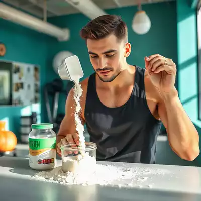 Lifestyle image of protein powder usage