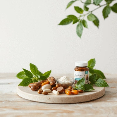 Organic supplements on a table