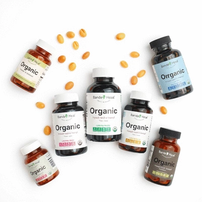 Private label organic supplement bottles