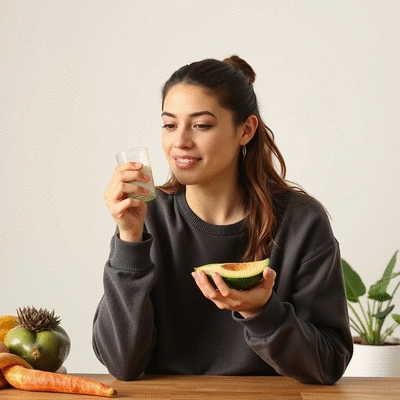 User using vegan products