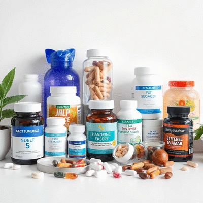 Diverse range of health supplements on display