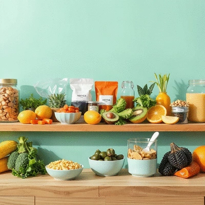 Health food products on display