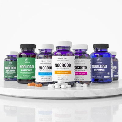 Nootropic products on display