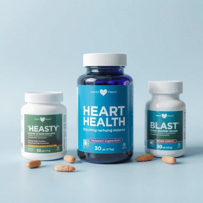 Product showcasing heart health supplements