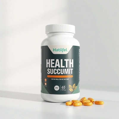 Mockup of a health supplement product against a clean backdrop