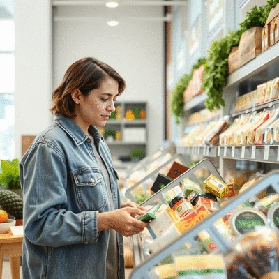 User exploring vegan products