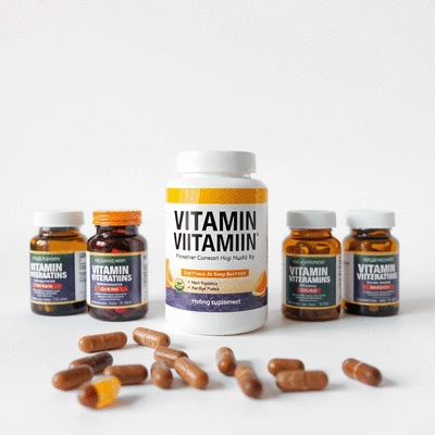 Product photography of vitamin supplements