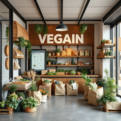 Vegan dropshipping business setting