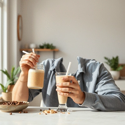 User with protein shakes