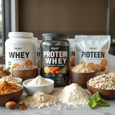 Variety of protein powder types
