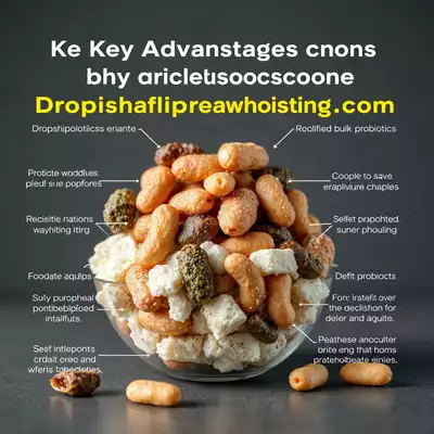 Image representing key advantages of choosing dropshipwebhosting.com for bulk probiotics