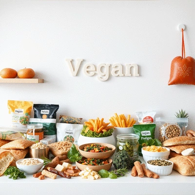 Showcasing a variety of vegan products