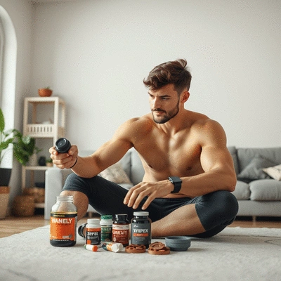 User engaging with sport supplements